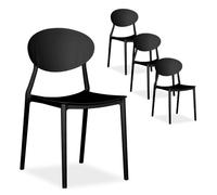 Lot 4 chaises de jardin camping noir