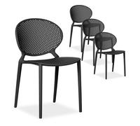 Lot 4 chaises de jardin modernes noir