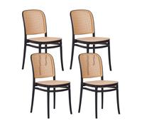 Lot 4 Chaises de Salle à Manger Empilables Sans Accoudoirs Intérieur et Extérieu