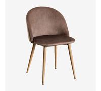 Lot 4 Chaises En Velours Kana Bois Naturel