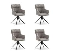 Lot de 4 Chaises Salle à Manger Rembourrées Grises Pivotantes Homestyle4u
