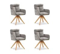 Lot 4 chaises oeuf modernes lin gris