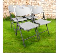 Lot 4 Chaises Pliables Chaise Pliante Blanche Chaise Exterieur 44x46x47 cm