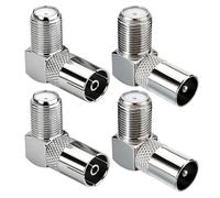 Lot 4 connecteurs femelles F à 90° vers PAL mâle/femelle, adaptateur coaxial RF pour antenne satellite