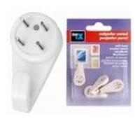 Lot 4 crochet mural fixation sans percer 31X16X12mm INOFIX