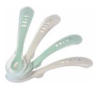 Lot 4 cuillères 2ème âge silicone Gris velours/Vert sauge VELVET G/S GREE G