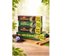 Lot 4 Dentifrices Dabur Miswak Siwak Naturel - Charbon, Nigelle, Clou & Original - Blancheur & Gencives - Format Économique