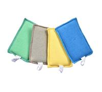 Lot 4 éponges réutilisables VIRTU'O CLEAN - Éponges lavables en microfibre recyclée Liseré Vert