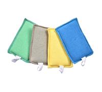 Lot 4 éponges réutilisables VIRTU'O Clean - Éponges lavables en Microfibre recyclée Liseré Vert