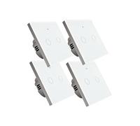 Lot 4 interrupteurs connecté tactile double SomLife application tuya smart life Compatible avec Alexa/Google Home