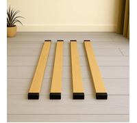 Lot 4 lattes + 8 embouts à clipser - 4 lattes 700 x 53 mm + 8 embouts - Multiplis Hêtre, Kit Réparation Lit, Compatible Sommier