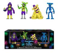 lot 4 personnages boite F Five Nights At Freddy 'S : Chica , Foxy , Golden Freddy , Animatronic Skeleton BLACKLIGHT