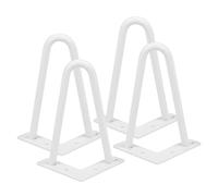 Lot 4 Pieds de Table en épingle à Cheveux, Jambes en métal de Bricolage, 2/3 Barres de Fer, Plus Forte, avec vis et protecteurs de Sol (4 pièces -20cm (Blanc))