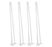 Lot 4 Pieds de Table en épingle à Cheveux, Jambes en métal de Bricolage, 2/3 Barres de Fer, Plus Forte, avec vis et protecteurs de Sol (4 pièces -71cm (Blanc))