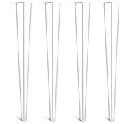 Lot 4 Pieds En Épingle À Cheveux En Acier 10mm Haute Qualité - Style Milieu 20ème Siècle - Protège-Pieds, Guide Installation, Vis Inclus - Disponible Dans 10-86cm Et Une Gamme Complète De Finitions