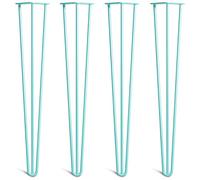 Lot 4 Pieds En Épingle À Cheveux En Acier 10mm Haute Qualité - Style Milieu 20ème Siècle - Protège-Pieds, Guide Installation, Vis Inclus - Disponible Dans 10-86cm Et Une Gamme Complète De Finitions