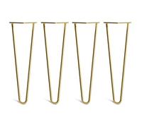 Lot 4 Pieds En Épingle À Cheveux En Acier 10mm Haute Qualité - Style Milieu 20ème Siècle - Protège-Pieds, Guide Installation, Vis Inclus - Disponible Dans 10-86cm Et Une Gamme Complète De Finitions