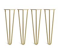 Lot 4 Pieds En Épingle À Cheveux En Acier 10mm Haute Qualité - Style Milieu 20ème Siècle - Protège-Pieds, Guide Installation, Vis Inclus - Disponible Dans 10-86cm Et Une Gamme Complète De Finitions