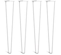 Lot 4 Pieds En Épingle À Cheveux En Acier 10mm Haute Qualité - Style Milieu 20ème Siècle - Protège-Pieds, Guide Installation, Vis Inclus - Disponible Dans 10-86cm Et Une Gamme Complète De Finitions