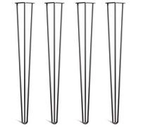 Lot 4 Pieds En Épingle À Cheveux En Acier 10mm Haute Qualité - Style Milieu 20ème Siècle - Protège-Pieds, Guide Installation, Vis Inclus - Disponible Dans 10-86cm Et Une Gamme Complète De Finitions