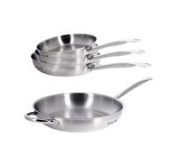 Lot 4 poêles tout inox Prim'Appety 20, 24, 28 et 32 cm De Buyer