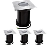 Lot 4 Spots Encastrable de Sol Carré Inox 304 Exterieur - IP65 GU10 - pour gardin(Ampoule non incluse)