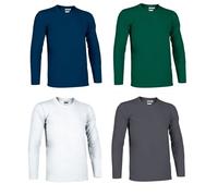 Lot 4 T-Shirts Manches Longues Homme - Blanc Vert Bleu Gris