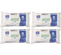 Lot 4 x 80 lingettes désinfectantes mains et surfaces Sanitizer Turbo - Elimine 99,9% des germes, Bactéricides, Virucide - Désinfection mains, objets et surfaces