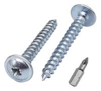 Lot 40 de vis à bois en acier zingué 5 x 40 mm, vis en métal, tête bombée modifiée, auto-taraudeuse (40, 5 x 40 mm)