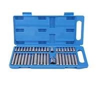 Lot 40 pièces Embouts de Vissage, Jeu D'embouts Torx avec Adaptateur D'entraînement 1/2" et 3/8", Ensemble Eembouts de vissage très Longs et Porte-Embouts, Spline Courts et Longs Hex Torx