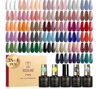 Lot 42pcs vernis gel semi-permanent nude marron rouge, orange violet gris bleu vert UV/LED nail art automne hiver moderne