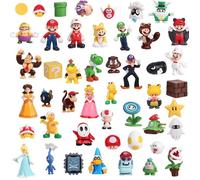 Lot 48 Figurines Super Mario bros Mario Kart Nintendo Luigi Donkey Kong Toad Princesse Peach Yoshi jeux vidéo enfant