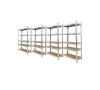 ECD Germany Lot 4x Étagère de Rangement - 180x90x40 cm - Charge jusqu'à 750 kg - en Métal