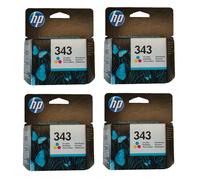 LOT 4X NEW ORIGINAL SEALED HP 343 Cartouche d'encre tricolore C8766EE