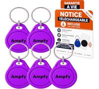 LOT 5 BADGES RFID 13.56Mhz | PUCE UID MODIFIABLE CUID | PROGRAMMABLE ANDROID MCT | COMPATIBLE VIGIK UNIVERSEL & CP7 CP5 EP7 HP7 | 9 COULEURS | PASSE PARTOUT IMMEUBLE LECTEUR RFID NFC TAG ETC…