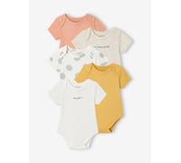 VERTBAUDET Lot 5 Bodies Bébé Manches Courte Interlock écru 36M(97CM)