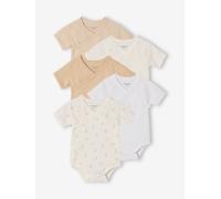 VERTBAUDET Lot 5 bodies bébé manches courtes lapin gris chiné 3M(60CM)