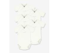 Lot 5 bodies croisés bébé coton Petit Bateau blanc NAISSANCE(50CM)