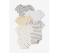 Lot 5 bodies manches courtes lapin nuage écru 1M(54CM)