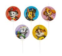Lot 5 bougies anniversaire - Pat'Patrouille - Ø3 cm - Piques longues - Licence