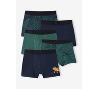 Lot 5 boxers enfant garçon jungle vert anglais 10A