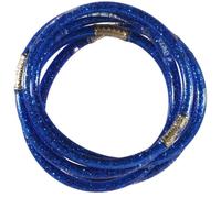 Lot 5 bracelets bouddhistes jonc semi rigide tube de plastique rempli paillettes