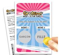 Lot 5 Cartes à gratter, Annonce Sexe bébés Jumeaux, Fille et/ou Garçon, Grossesse gémellaire, Jeux de grattage (5 Cartes Garçon + Fille)