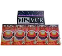LOT 5 Cassettes Video VHS PREMIUM TDK 240 NEUVE SOUS BLISTER K7 MAGNÉTOSCOPE
