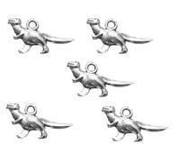 LOT 5 CHARMS/BRELOQUES plaqué argent : dinosaure 20 * 11mm (01)