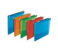 Lot 5 dossiers suspendus tiroir Oxford pp design a4 fond 15mm capacité 150 feuilles couverture polypro coloris assortis