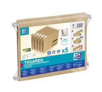 Lot 5 dossiers suspendus tiroir Oxford touareg a4 capacité 100 feuilles carte recyclée beige naturel