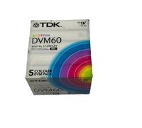 LOT 5 K7 VIDEO TDK DVM-60 MINI DV COLOUR PACK DIGITAL VIDEO 60 MIN NEUF NEW