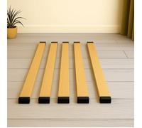 Lot 5 lattes + 10 embouts à clipser - 5 lattes 700 x 53 mm + 10 embouts - Multiplis Hêtre, Kit Réparation Lit, Compatible Sommier