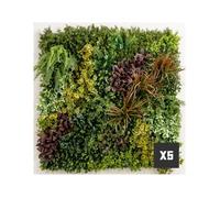 Lot 5 murs vegetaux Life 5 m2 - panneaux artificiels relief interieur exterieur